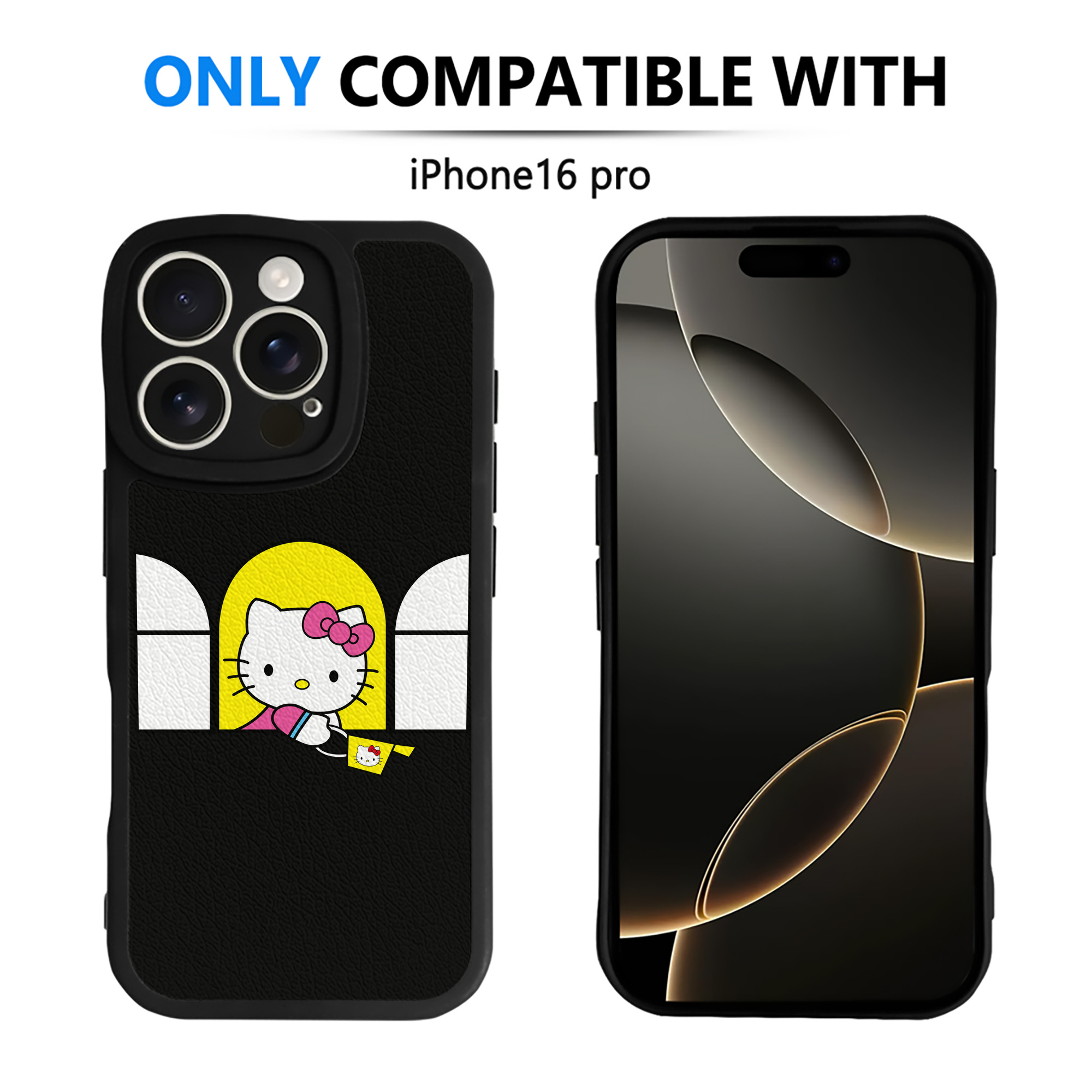 （画像用） Hello Kitty ハローキティ 【iPhone 16シリーズ対応】シリコンスマホケース（レザー調） 材質：シリコン